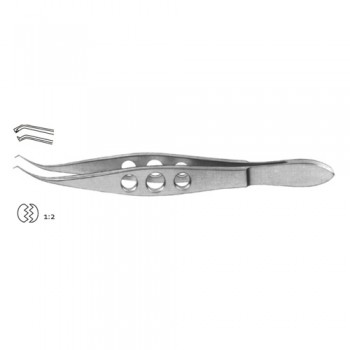 Castroviejo-Colibri Corneal Forcep Very Delicate 1 x 2 Teeth Stainless Steel, 11 cm - 4 1/4" Tip Size 0.12 mm